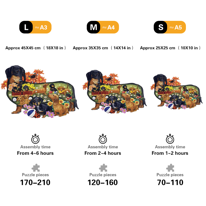 Dachshunds - Wooden Jigsaw Puzzles