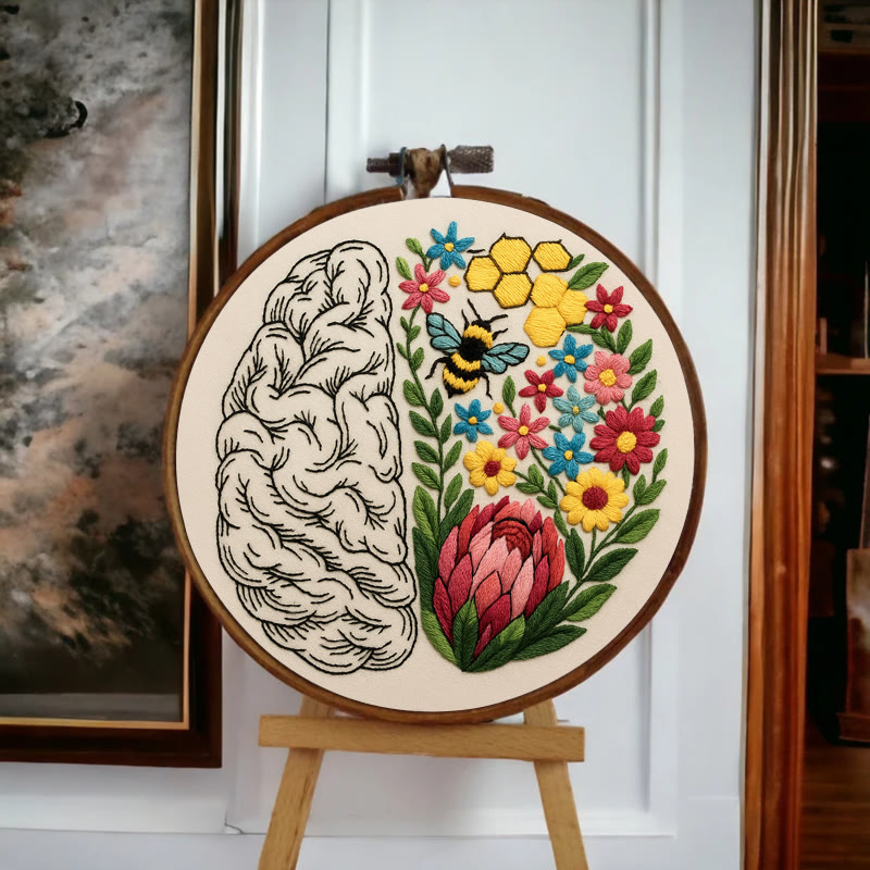 Rubbyoo Embroidery Kit - Floral Brain | Diy Creative Needlepoint | Art Crafts For Home Decor  - image 8