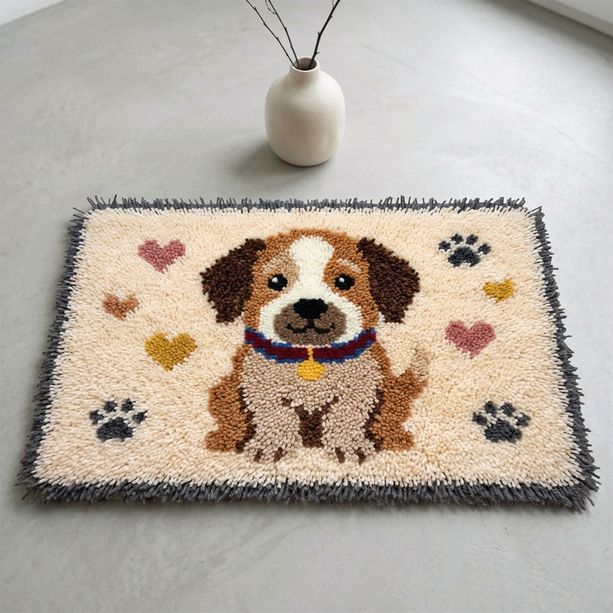 Rubbyoo Latch Hook Rug Kit - Cuddly Puppy | Adorable Home Decoration | Unique Yarn Craft - image 7