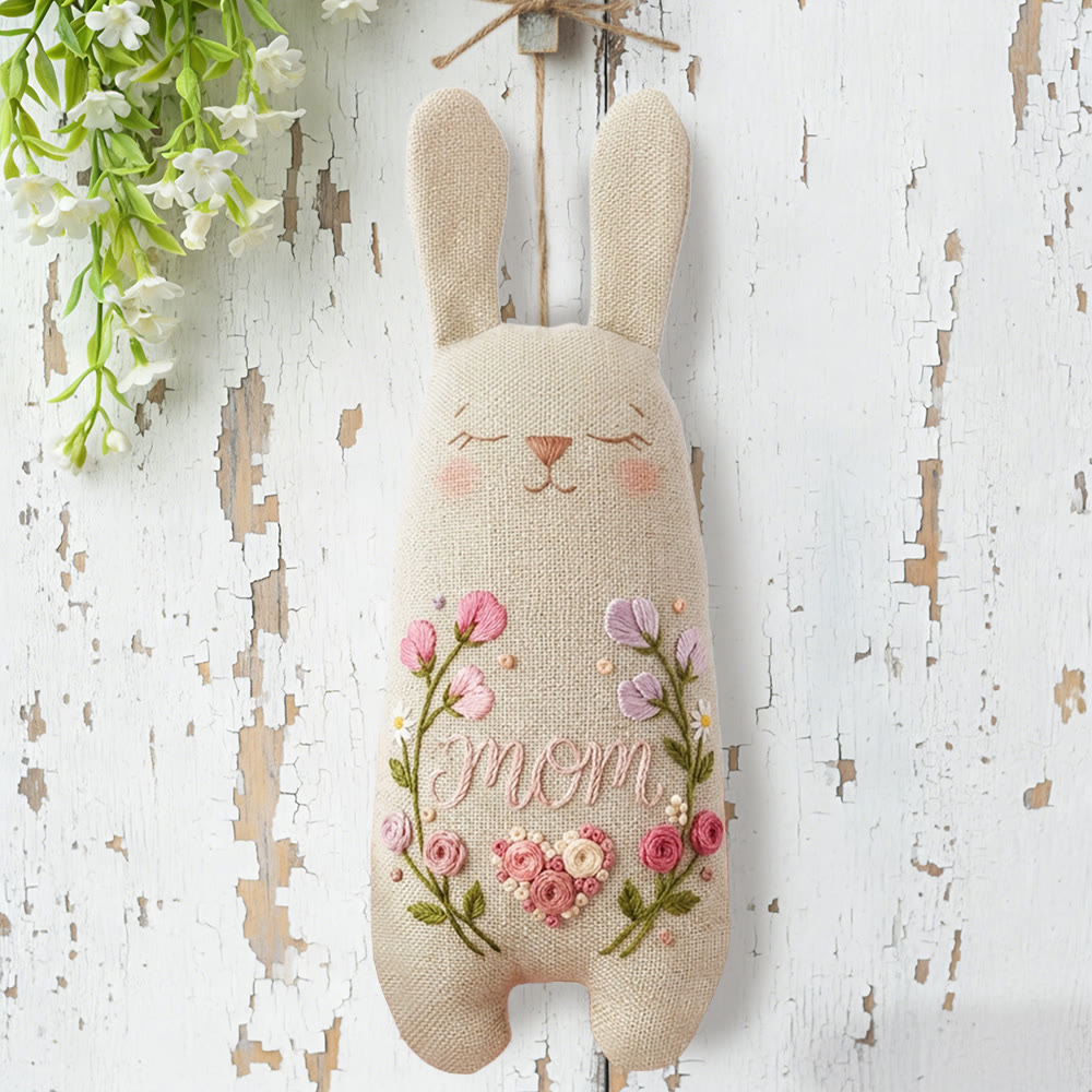 Rubbyoo Bunny Toy Embroidery Kit - Love For Mom | Unique Floral Art | Sewing Bunny Dolls - image 8