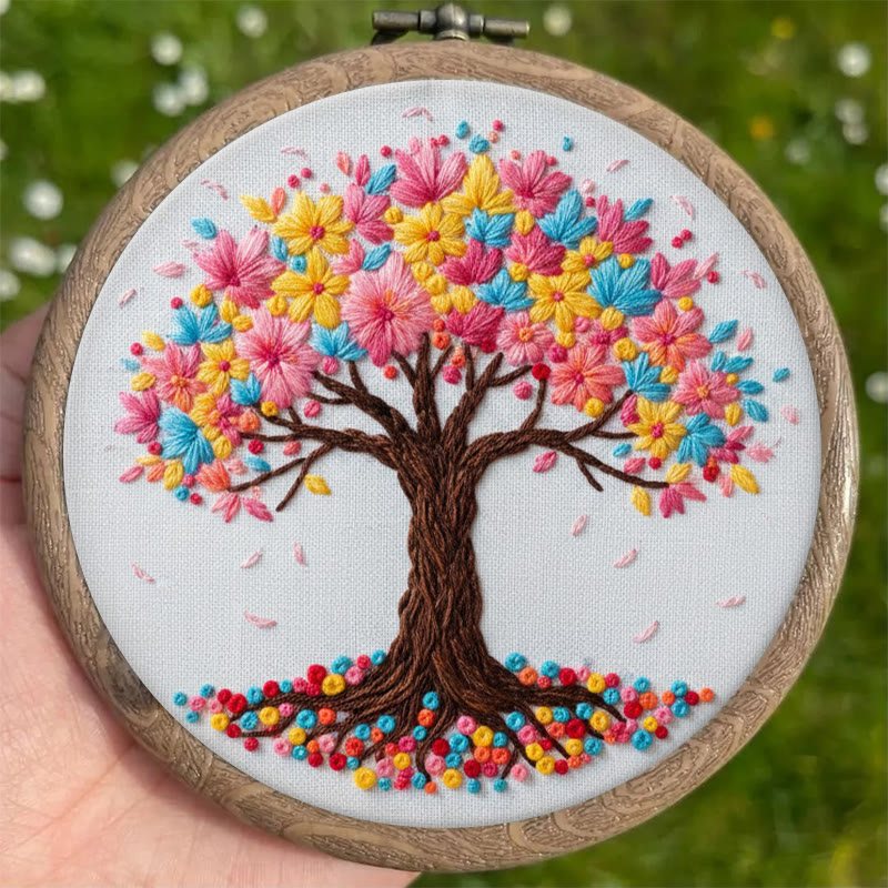 Rubbyoo Embroidery Kit - Rainbow Blossom Tree | Playful Craft | Vibrant Accent - image 6