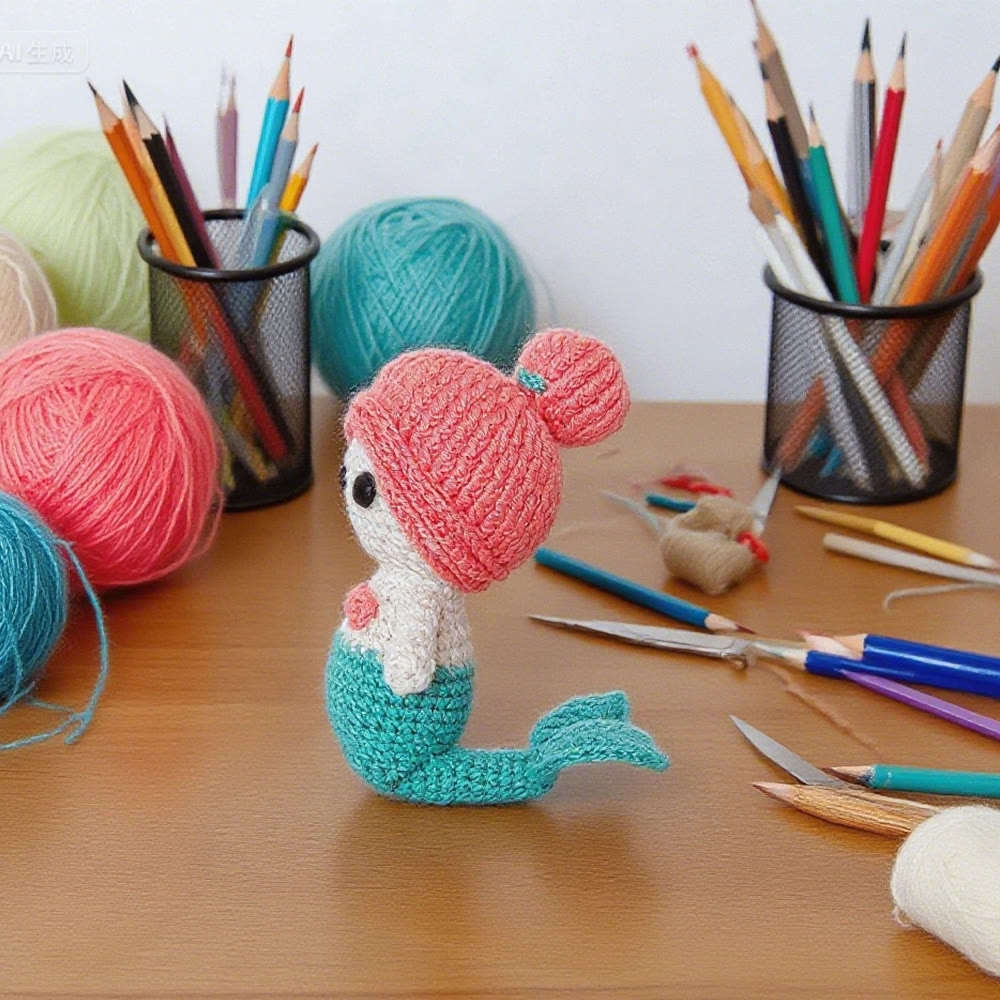 Diy Handmade Mermaid Crochet  Kit - Nice Gifts For Her | Perfect For Bag Pendant - image 5