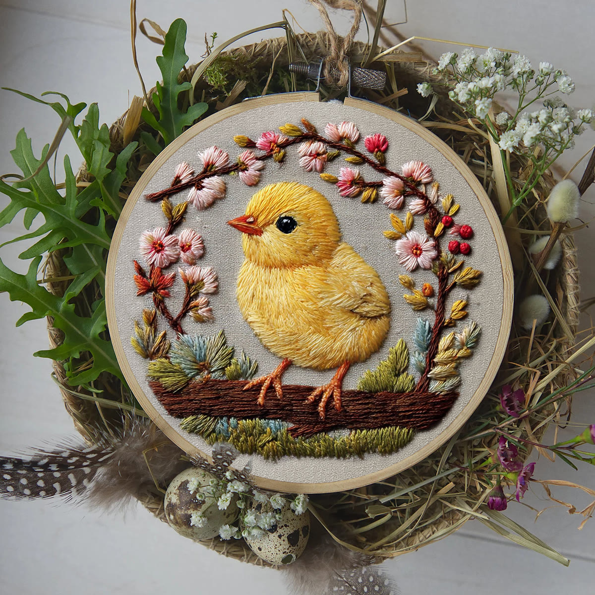 Rubbyoo Embroidery Kit - Floral Chick | Cute Animal Art | Beginner Stitch Craft - image 9