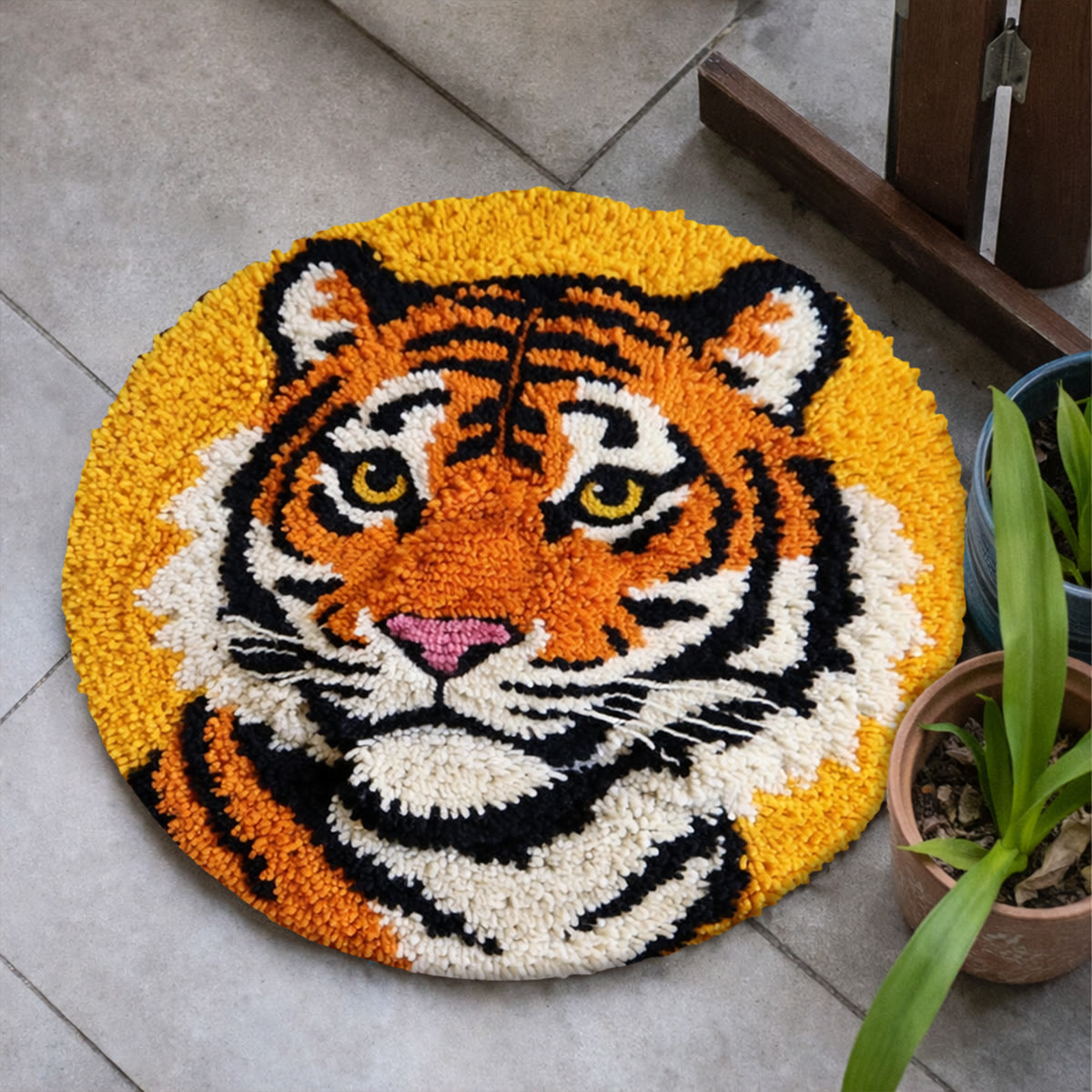 Rubbyoo Latch Hook Rug Kit - Fierce Tiger | Diy Animal Craft | Perfect Birthday Gift  - image 7