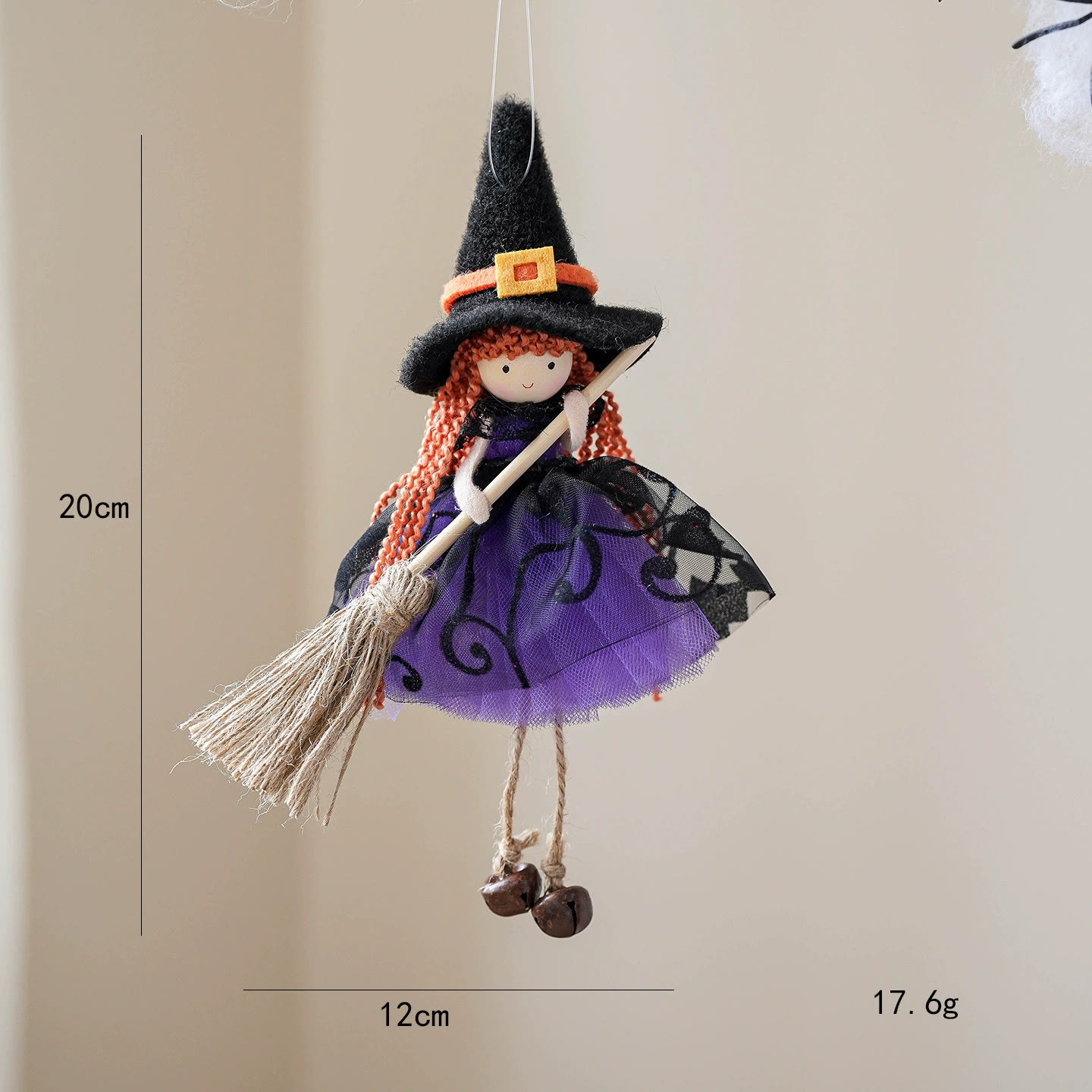 Rubbyoo 4pcs Halloween Witch Pendants - Fantasy Witch | Mysterious Holiday Design | Perfect Outdoor Decor  - Purple Wizard - image 6
