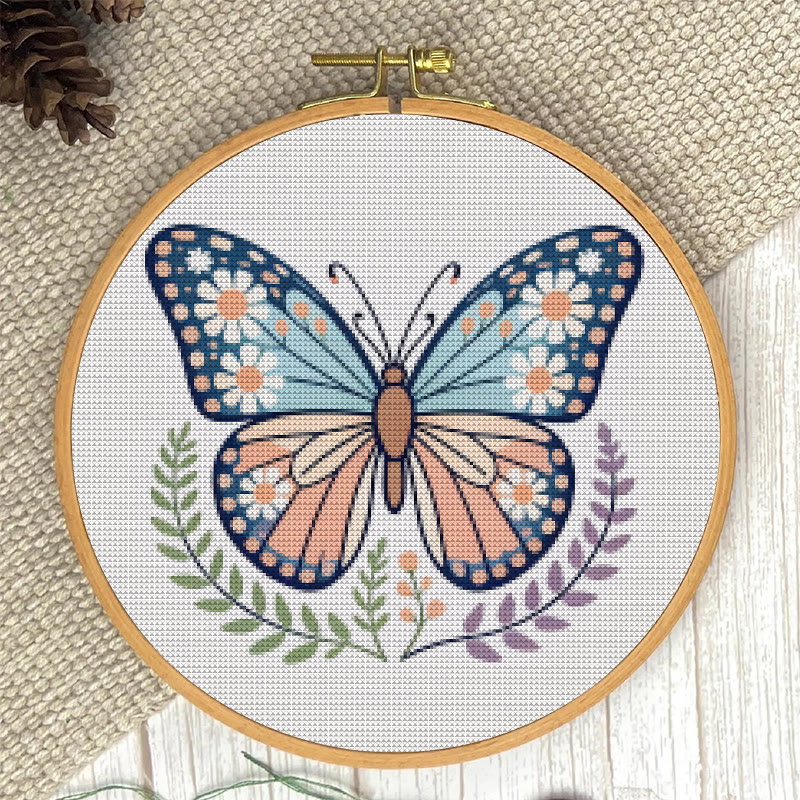  Cross Stitch Kit - Charming Butterfly | Diy Forest Animal Craft | Perfect Gift For Insect Lovers  - image 4