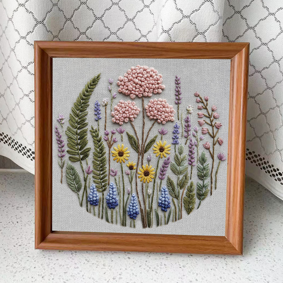 Rubbyoo Embroidery Kit - Lavender Wildflowers | Easy Starter Craft Gift | Diy Home Ornament - Embroidery Kit Plus An Extra Frame - image 12