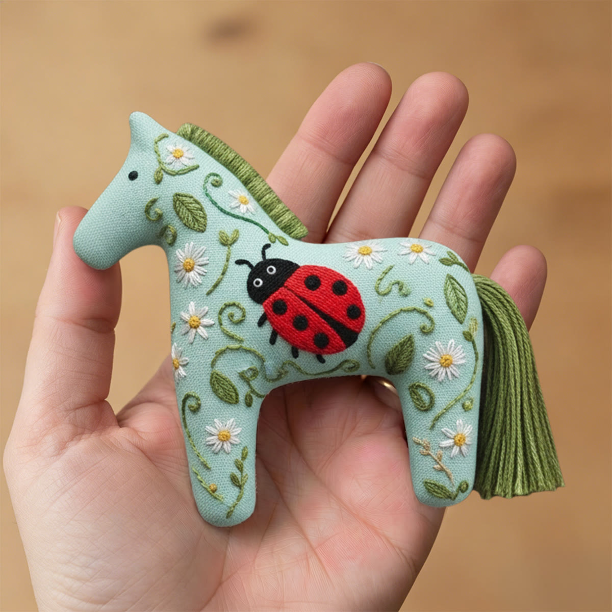Rubbyoo Dala Horse Embroidery Kit - Ladybird Motif | Cute Gift For Kids | Whimsical Nursery Decor - image 8