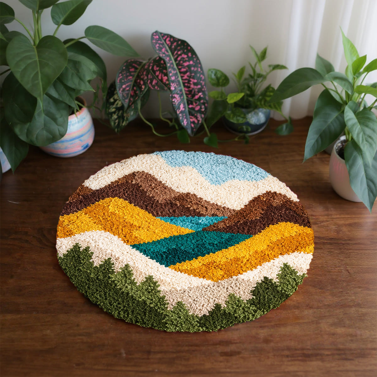 Rubbyoo Latch Hook Rug Kit - Mountain Hills | Landscape Door Mat | Creative Yarn Craft - image 5