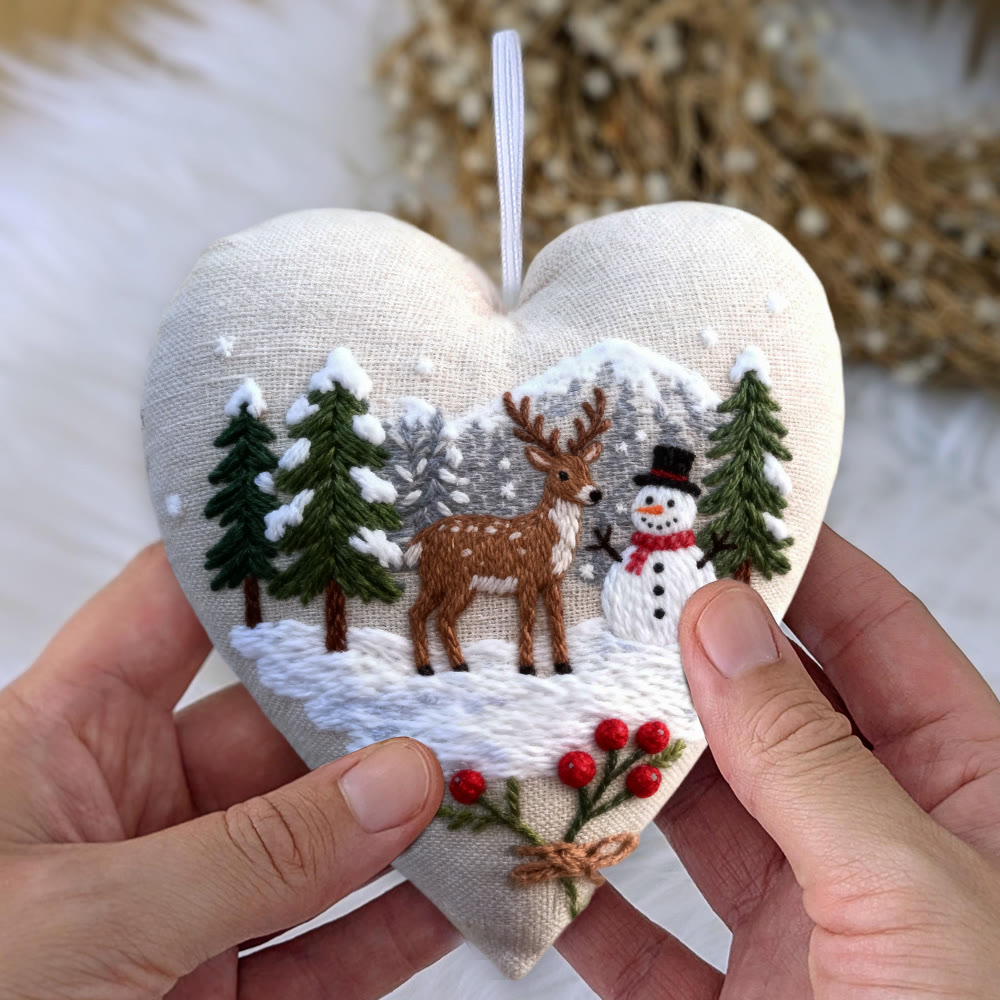 Rubbyoo Heart Embroidery Kit - Winter Forest | Christmas Snowy View | Handmade Needle Art  - image 3