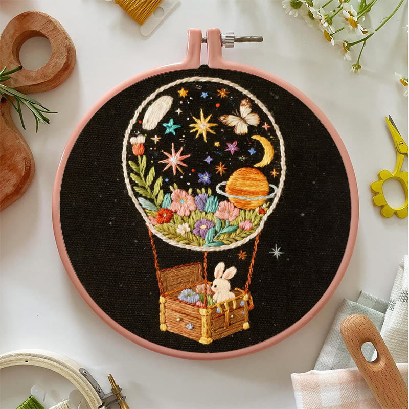 Rubbyoo Embroidery Kit - Bunny Cosmos Balloon | Enchanting Home Accent | Ideal Creative Gift - image 4