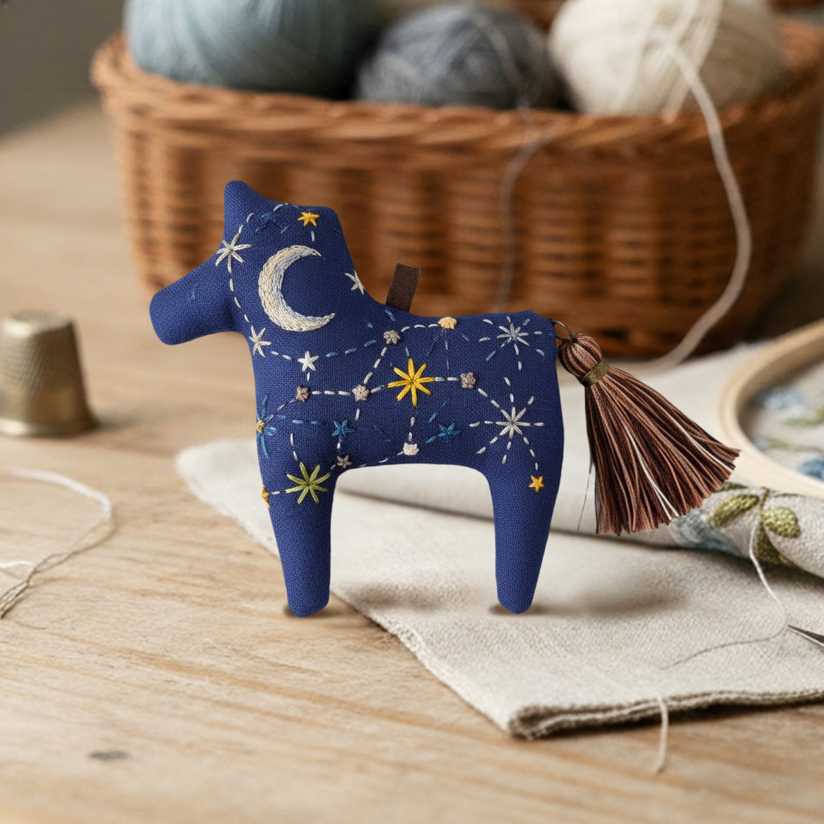 Rubbyoo Dala Horse Embroidery Kit - Celestial Moon | Whimsical Gift | Minimalist Home Decor  - image 5