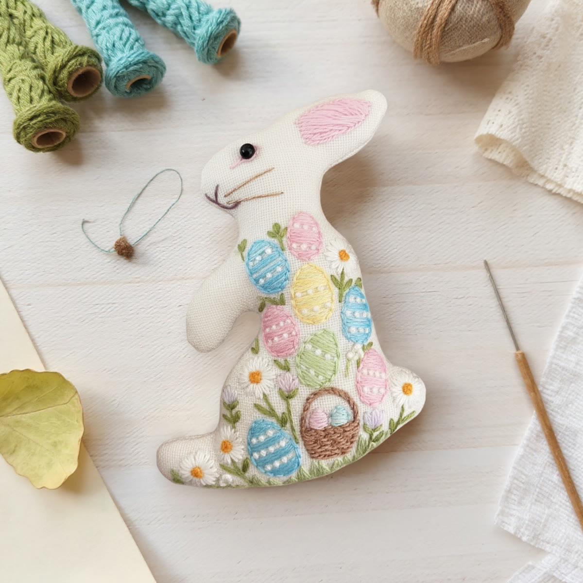 Rubbyoo Rabbit Embroidery Kit - Colourful Egg | Happy Easter Craft | Diy Handmade Art - image 4