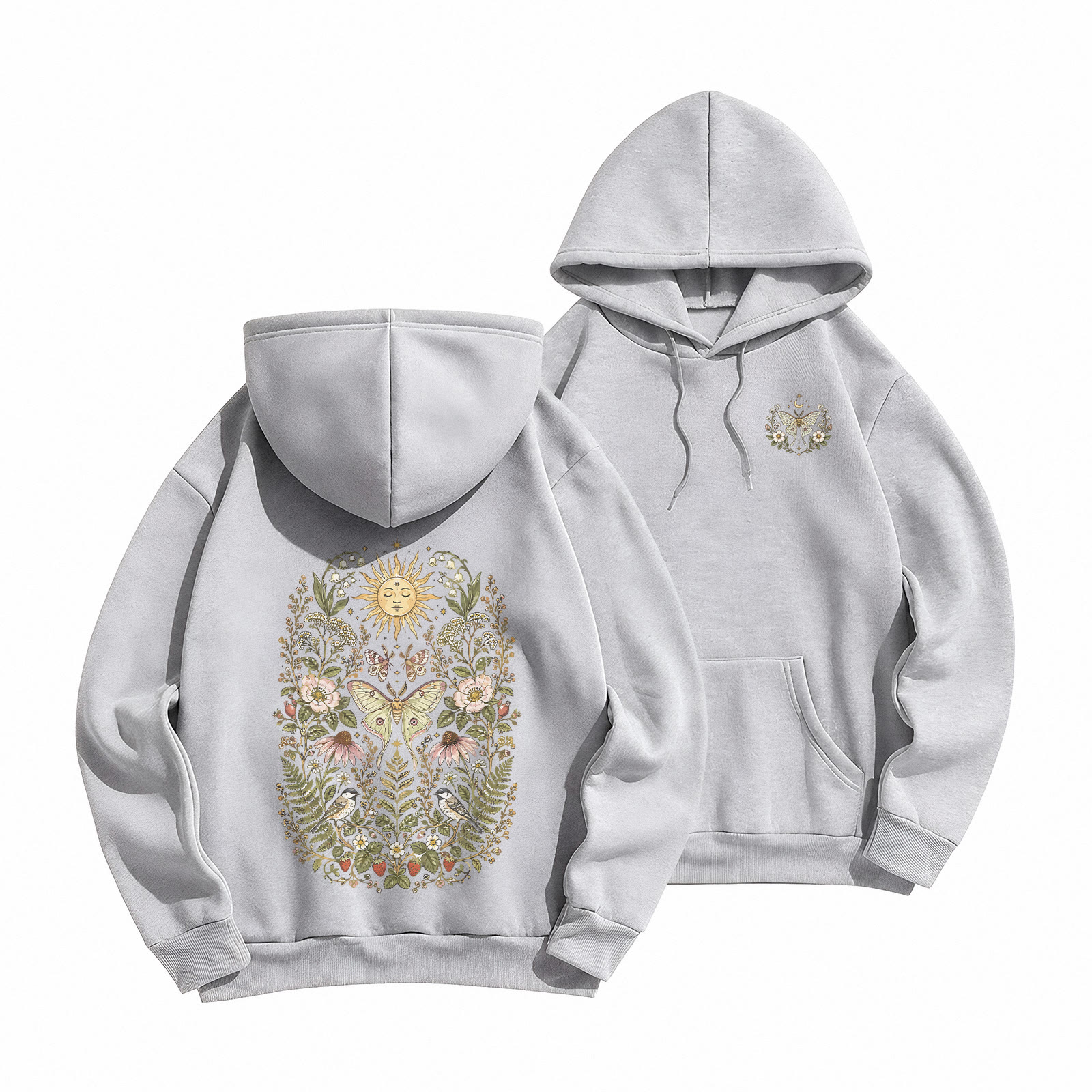 Rubbyoo Mystical Celestial World  Unisex Hoodie - Grey - 2XL - image 22