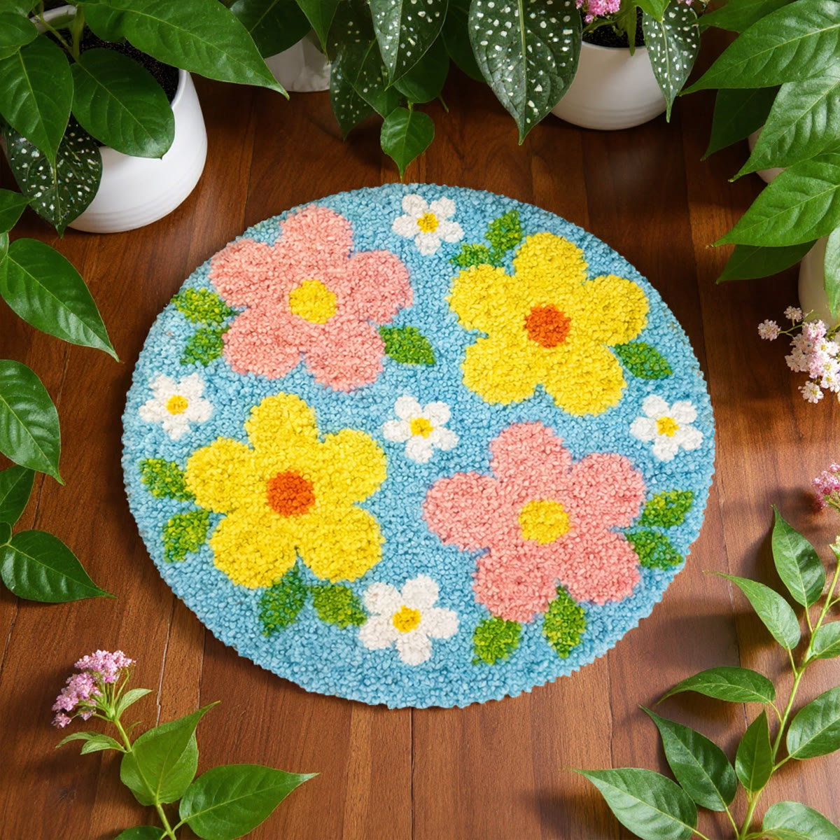 Rubbyoo Latch Hook Rug Kit - Colourful Flower | Soft Bathroom Rug | Nice Home Decoration  - image 9