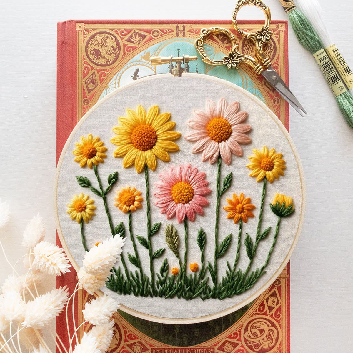 Rubbyoo Embroidery Kit - Pastel Daisy Meadow | Newbie Ready Project | Delightful Gift Pick - image 11
