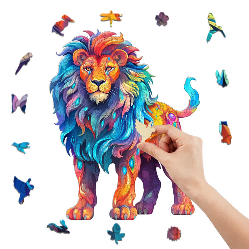 Rubbyoo Colorful Lion  - Wooden Jigsaw Puzzle