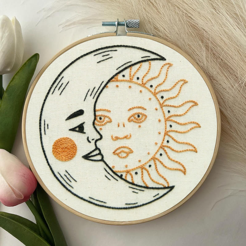 Rubbyoo Embroidery Kit - Crescent Moon And Sun | Mysterious Universe Craft | Diy Handmade Art - image 6