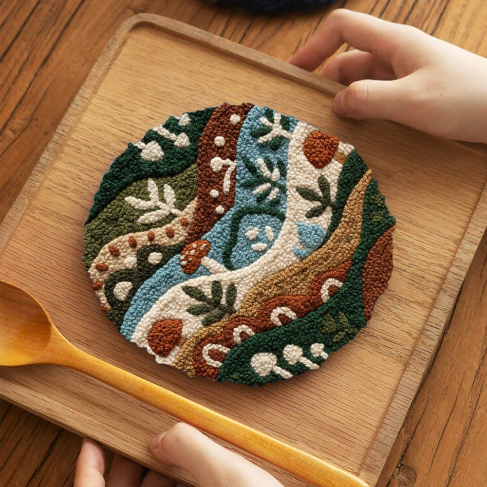 Rural Plants Punch Needle Kit - Easy Craft For Beginner | Unique Handmade Art - 5 inch Coaster Kit - image 12