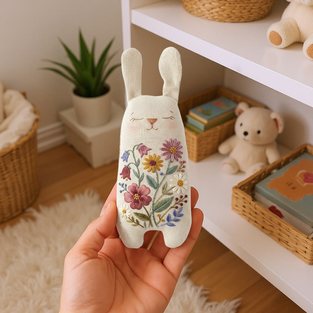 Rubbyoo Bunny Toy Embroidery Kit - Little Flower | Easy Sewing Craft | Creative Stuffed Bunny Toy - image 6