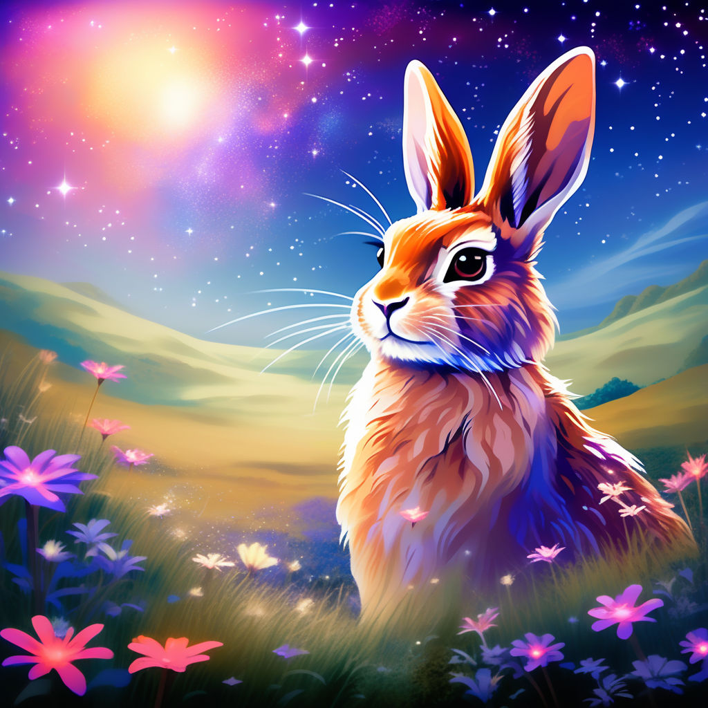 Rabbit Under The Starry Sky - Wooden Jigsaw Puzzle