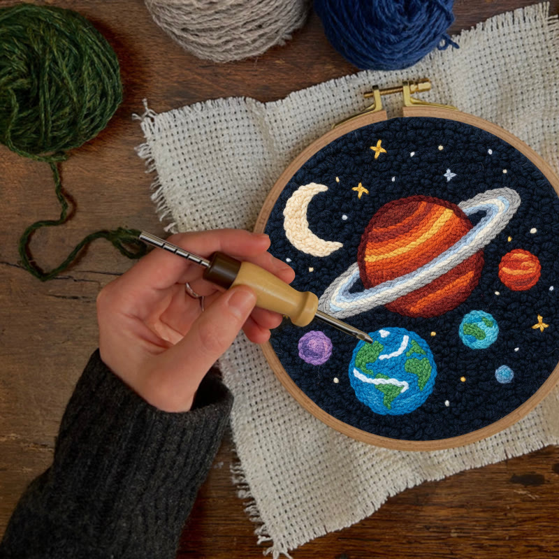 Solar System Planets Punch Needle Kit - Educational Handcraft Project | Fascinating Wall Display Option - image 6
