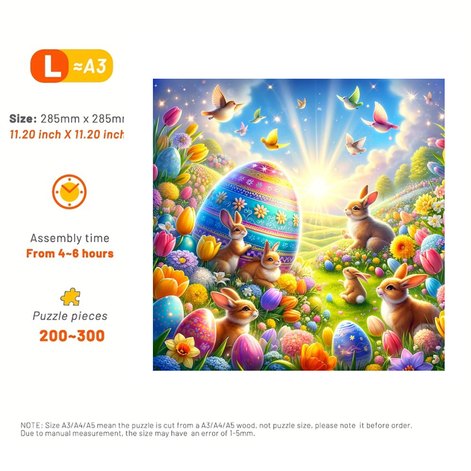 Happy Easter Day - Wooden Jigsaw Puzzle