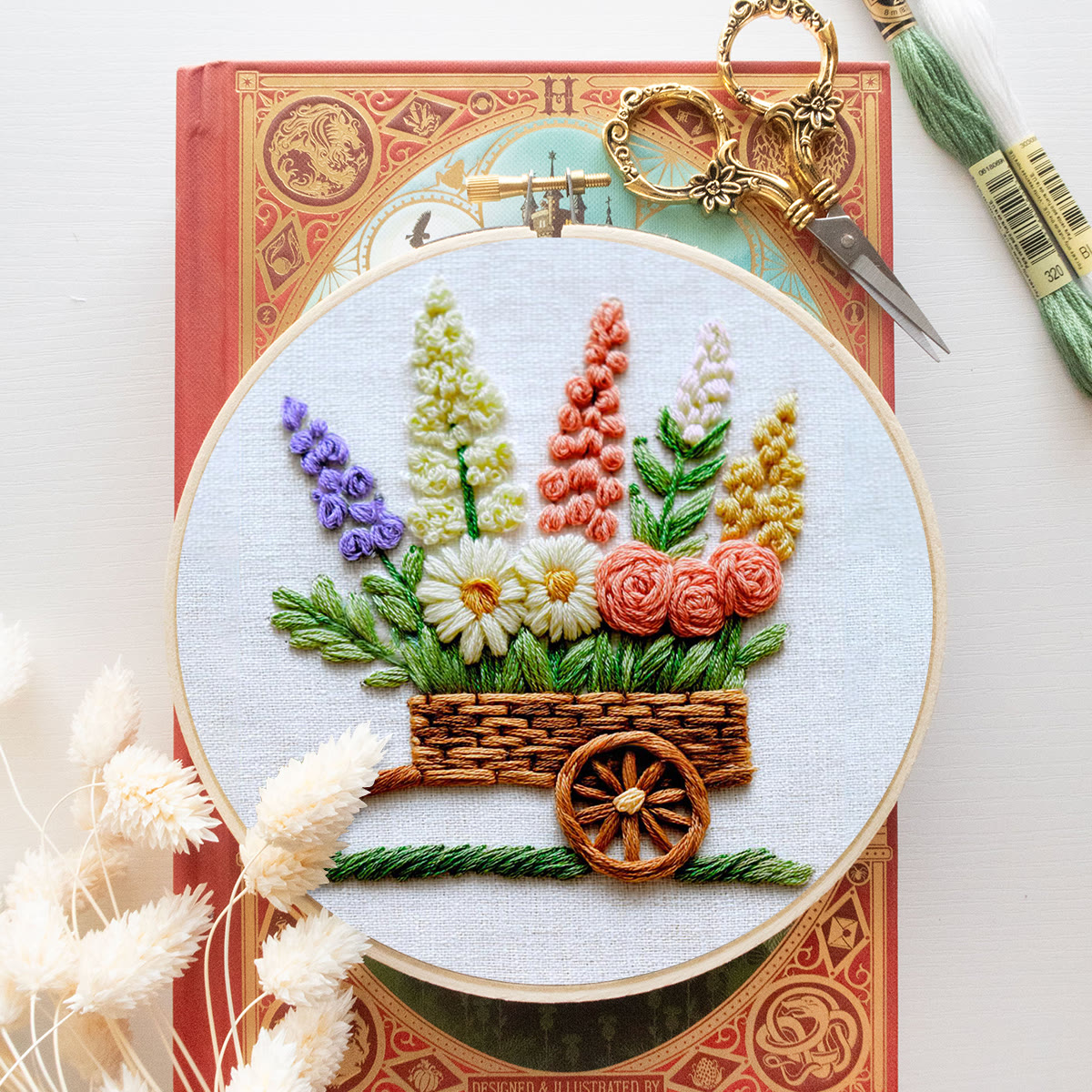 Rubbyoo Embroidery Kit - Flower Trolley | Creative Floral Craft | Perfect Stitch Art For Beginner  - image 10