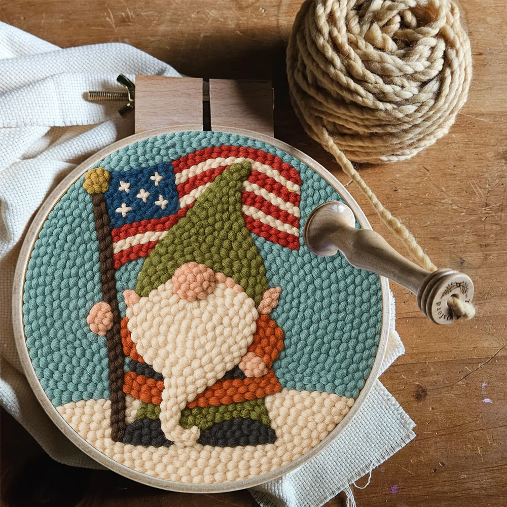 American Flag Patriotic Gnome Punch Needle Kit – Holiday Top Pick | Playful Decorative Accent - image 11