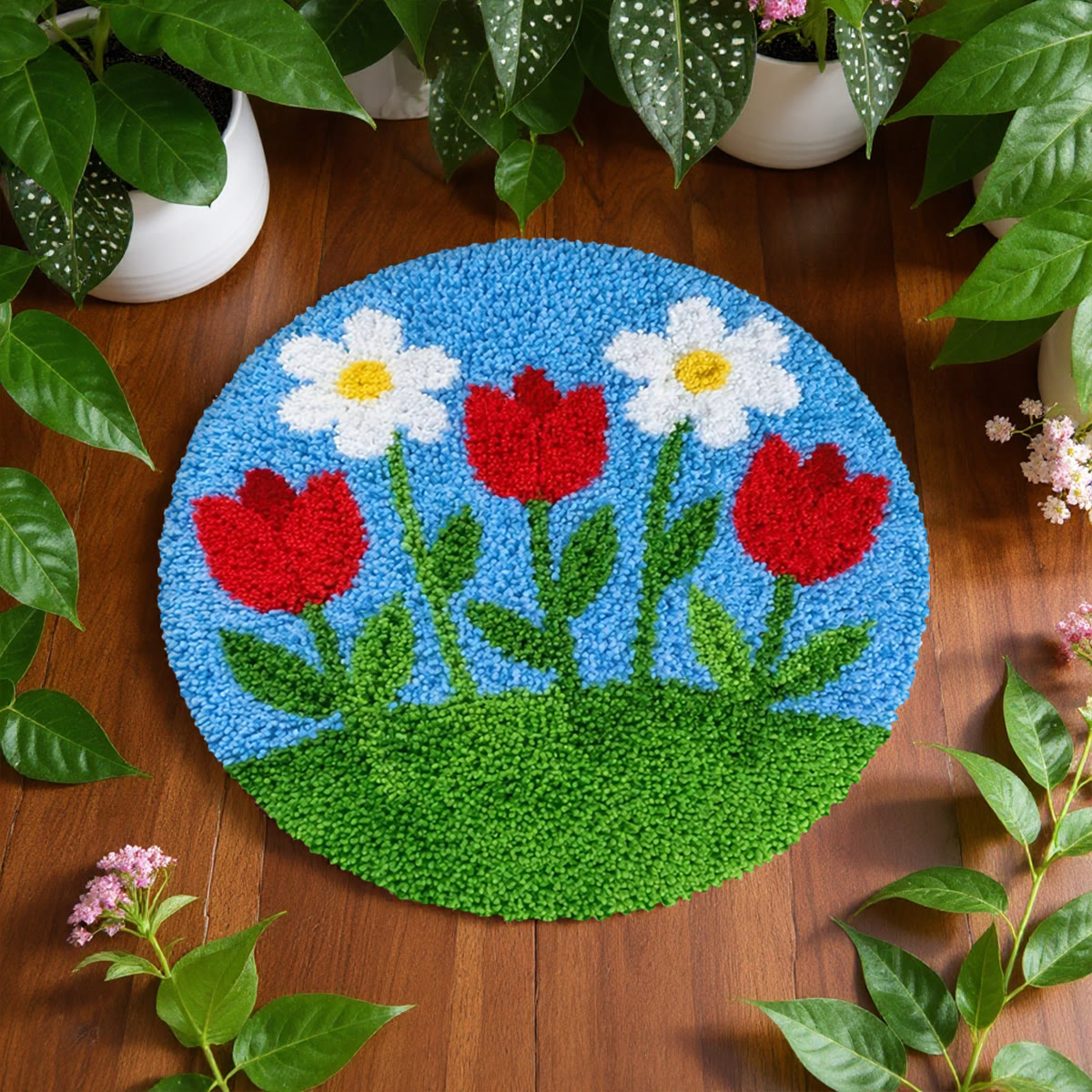 Rubbyoo Latch Hook Rug Kit - Little Flower | Spring Home Decoration | Easy Handmade Art - image 9