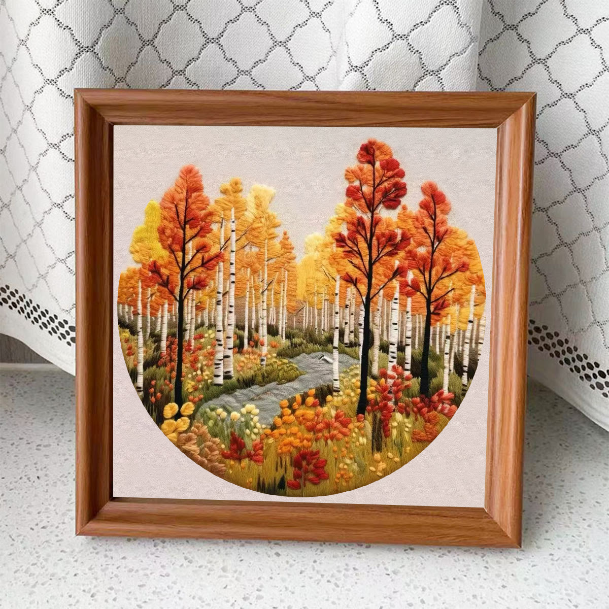 Rubbyoo Embroidery Kit - Autumn Street | Charming Landscape Craft | Perfect For Home Decor - Embroidery Kit Plus An Extra Frame - image 10
