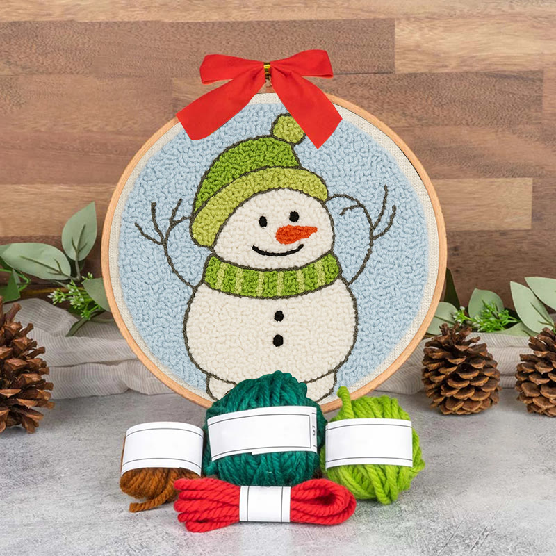  Little Snowman Punch Needle Kit - Cute Christmas Hanging | Easy Handmade Art - image 8