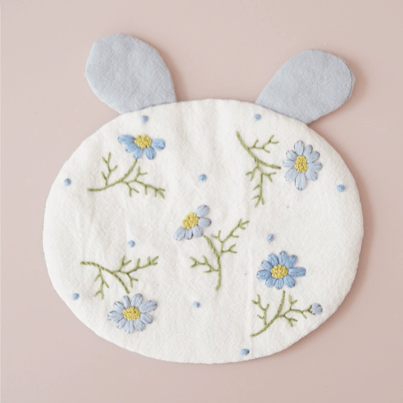 Embroidery Rabbit Coasters Kit | Creative Handmade Craft | Unique Home Decoration - Daisy - White - image 9