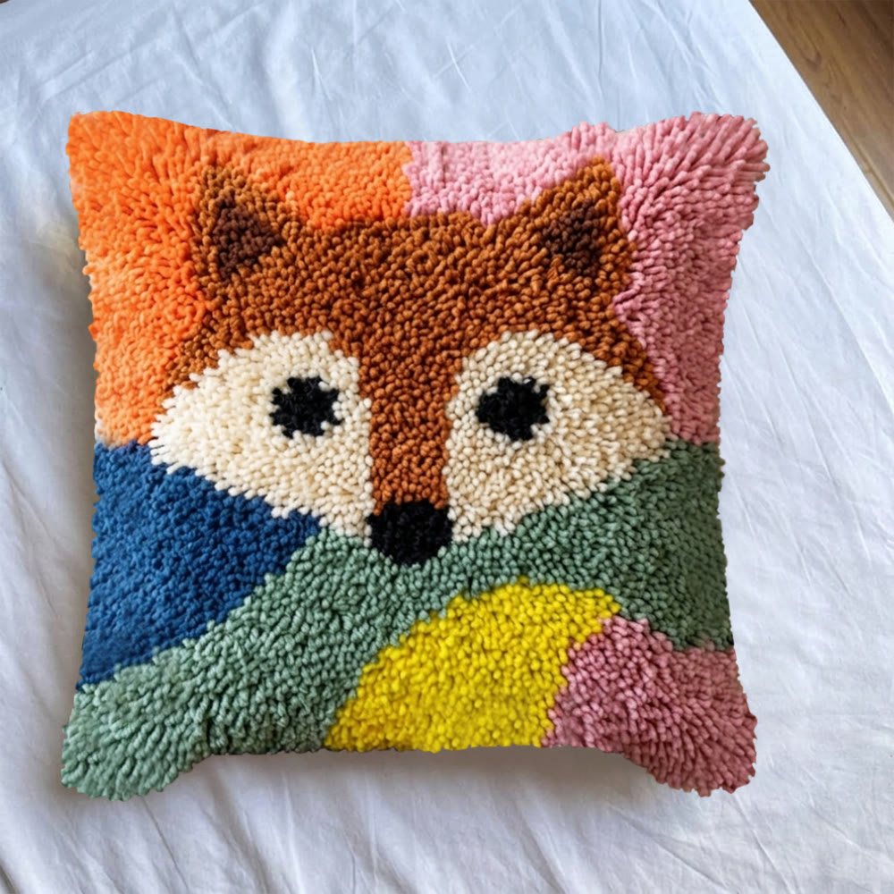 Rubbyoo Latch Hook Pillow Kit - Cute Fox | Unique Handmade Gift | Living Room Couch Accent Pillow - image 8