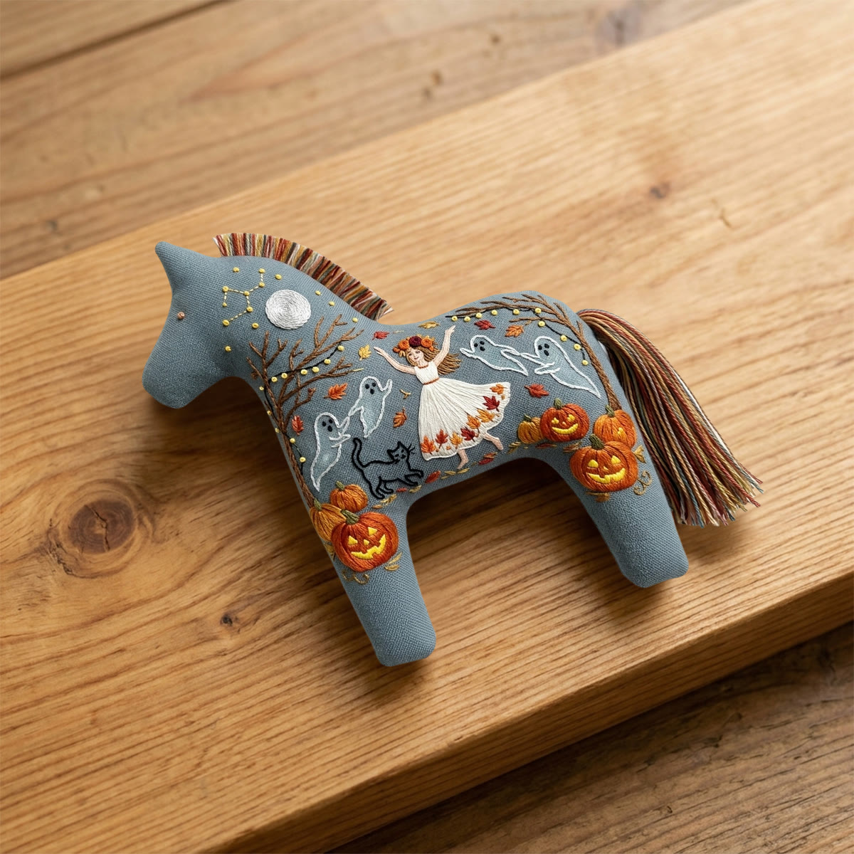 Rubbyoo Dala Horse Embroidery Kit - Dancing Girl | Witchy Gift For Her | Cute Halloween Ornament - image 8