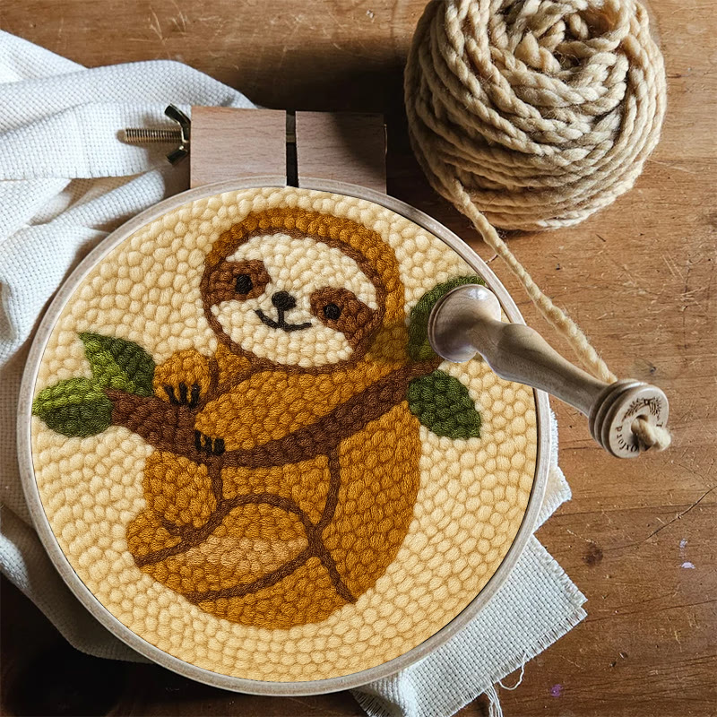 Climbing Sloth Punch Needle Kit - Adorable Animal Craft | Diy Desk Decor - image 5