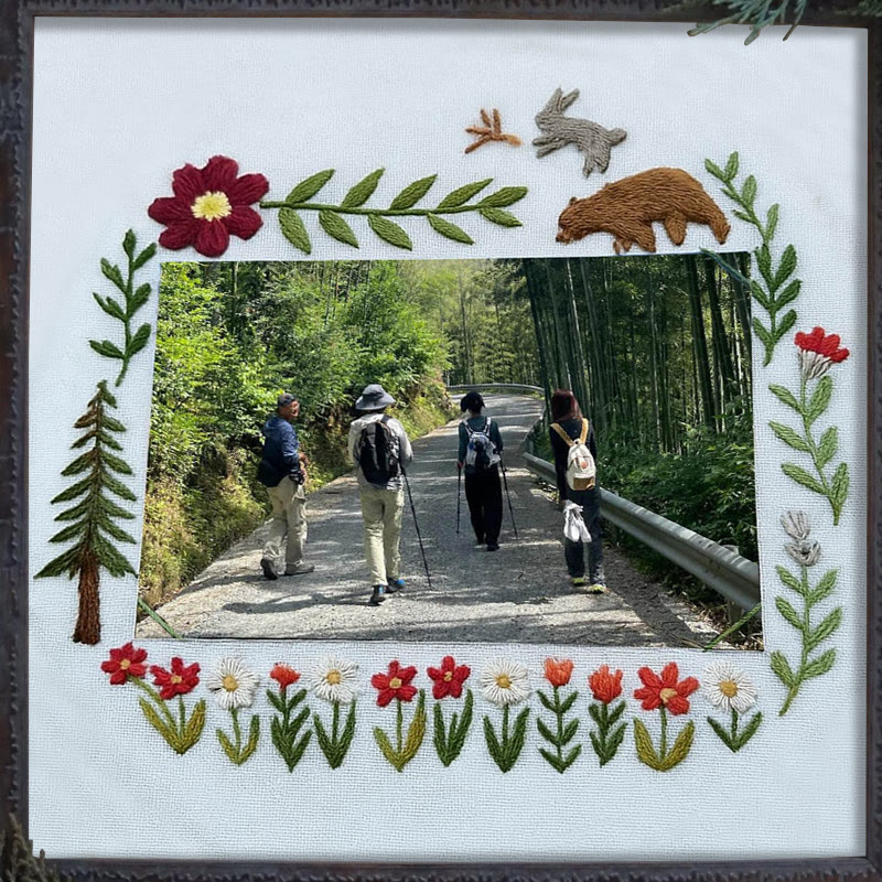 Rubbyoo Embroidery Photo Frame Kit - Floral Mountain Path | Personalized Handicraft | Unique Photo Memory  - image 8