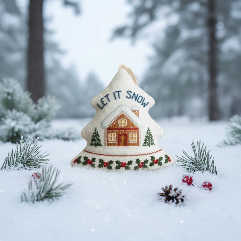 Rubbyoo Tree-shaped Embroidery Kit - Let It Snowy | Christmas Needle Art | Perfect Handmade Gift - image 10