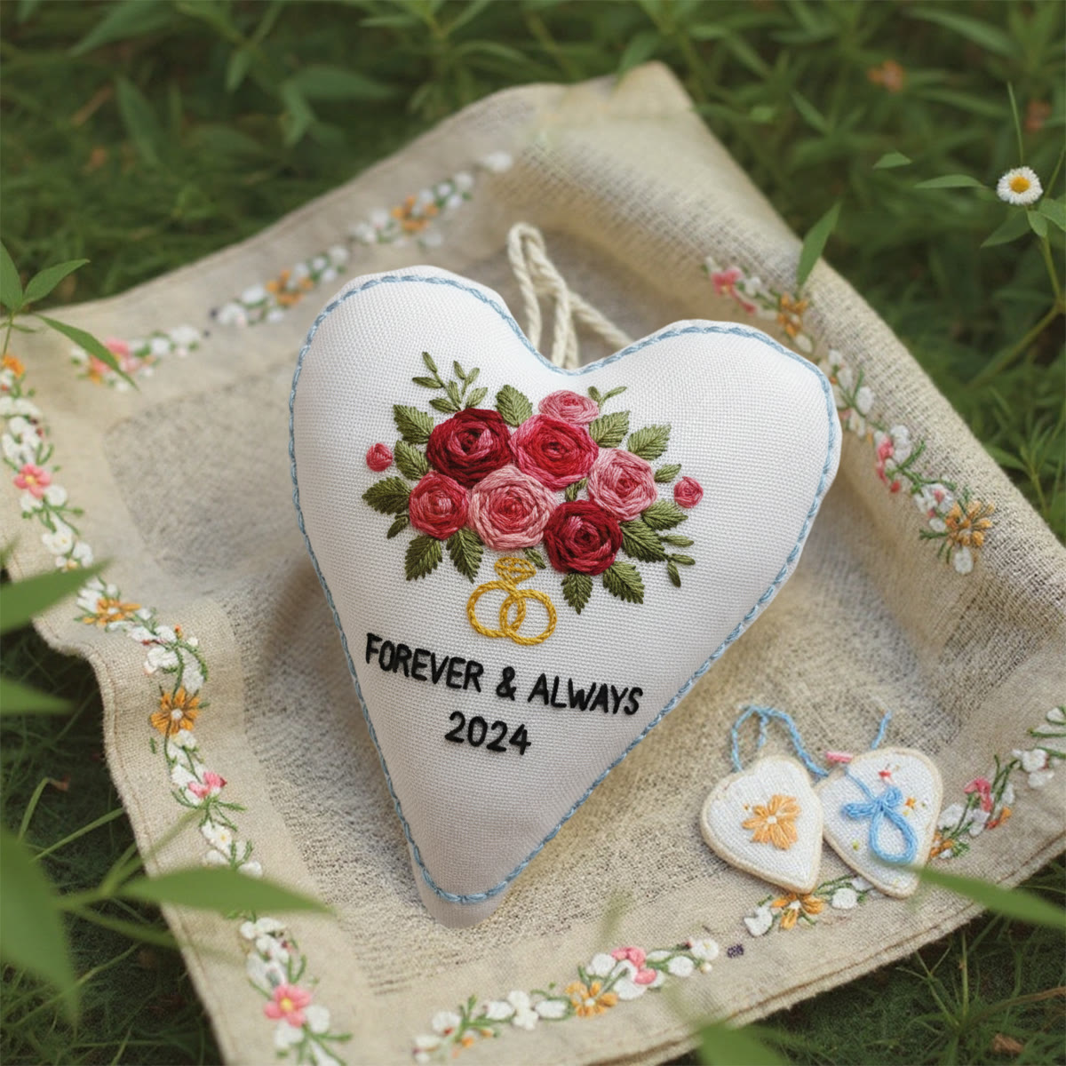 Rubbyoo Heart Embroidery Kit - Rose Bouquet | Personalized Floral Gifts | Unique Wedding Craft - image 7