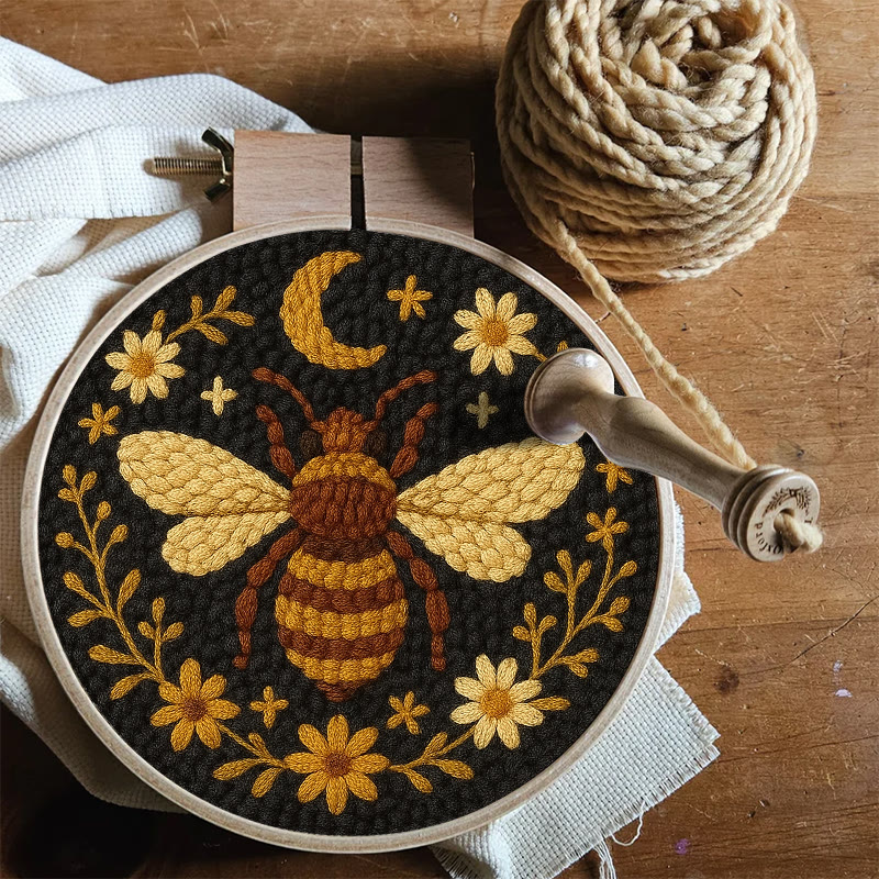 Bumble Bee Punch Needle Kit -  Handmade Decorative Needlepoint | Diy Wall Hanging - image 5