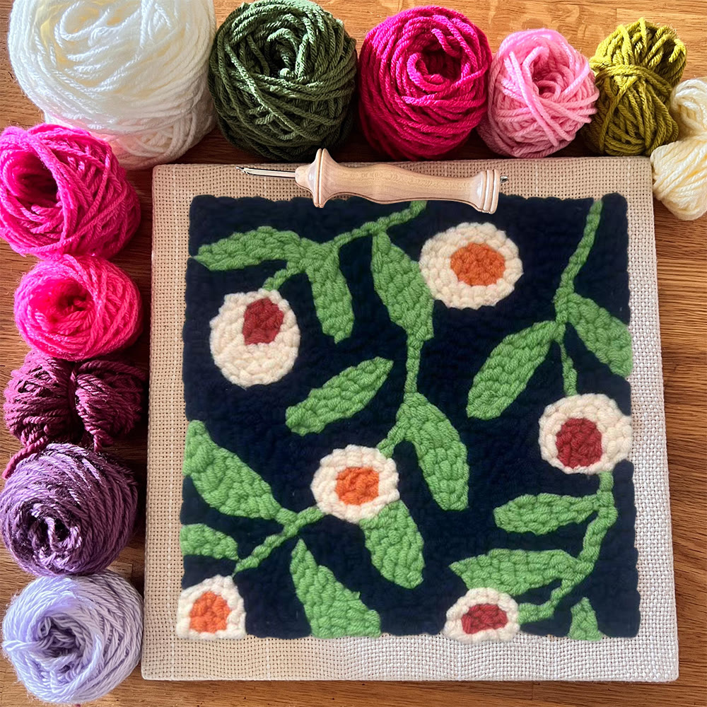 Blooming Flower Square Punch Needle Kit - Handmade Home Decoration | Floral Craft For Mom - image 10