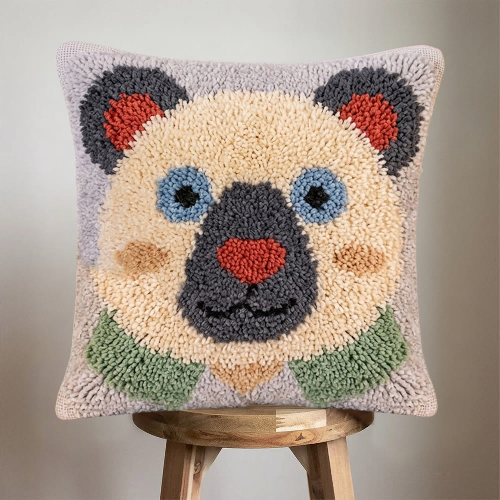 Rubbyoo Latch Hook Pillow Kit - Adorable Bear | Diy Gift For Housewarming | Creative Yarn Carft  - image 6