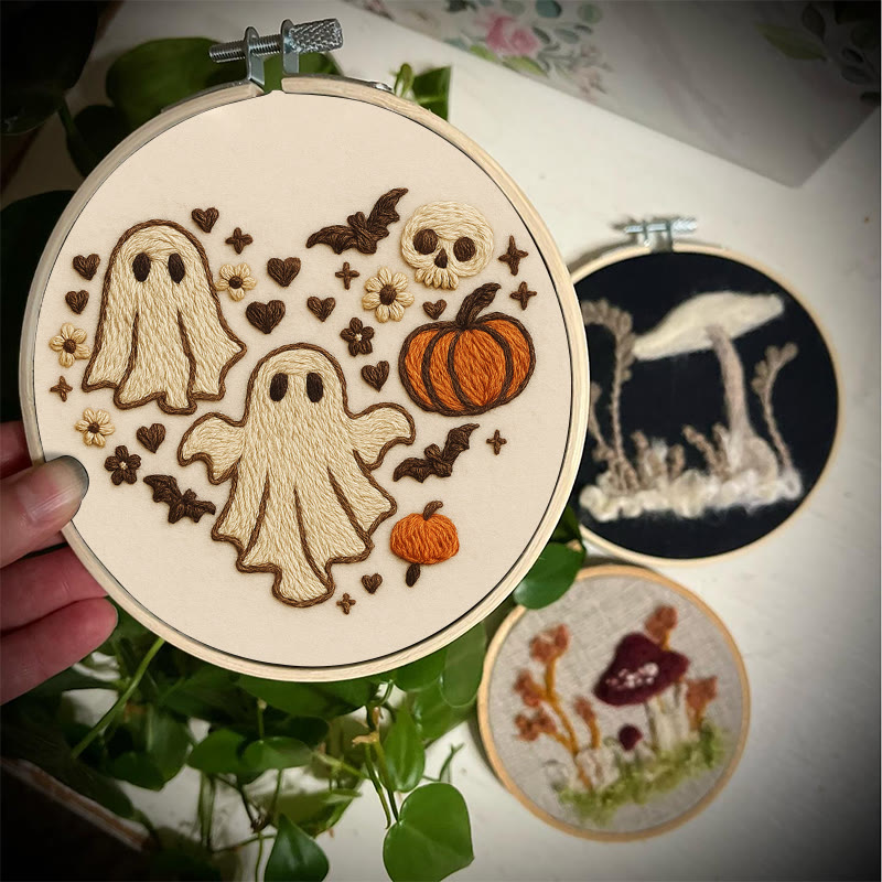 Rubbyoo Embroidery Kit - Halloween Bats And Ghosts | Spooky Halloween Decor | Diy Holiday Handicraft - image 3