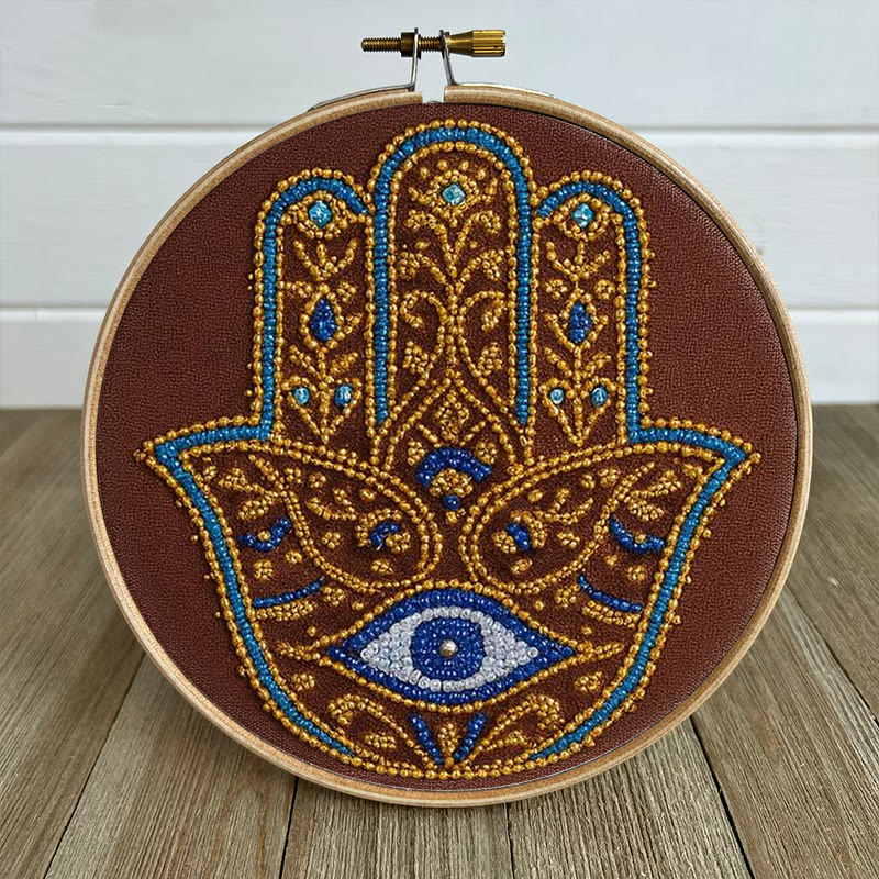 Rubbyoo Bead Embroidery Kit - Golden Hamsa | Diy Bead Artwork | Creative Gift For Crafters - image 7