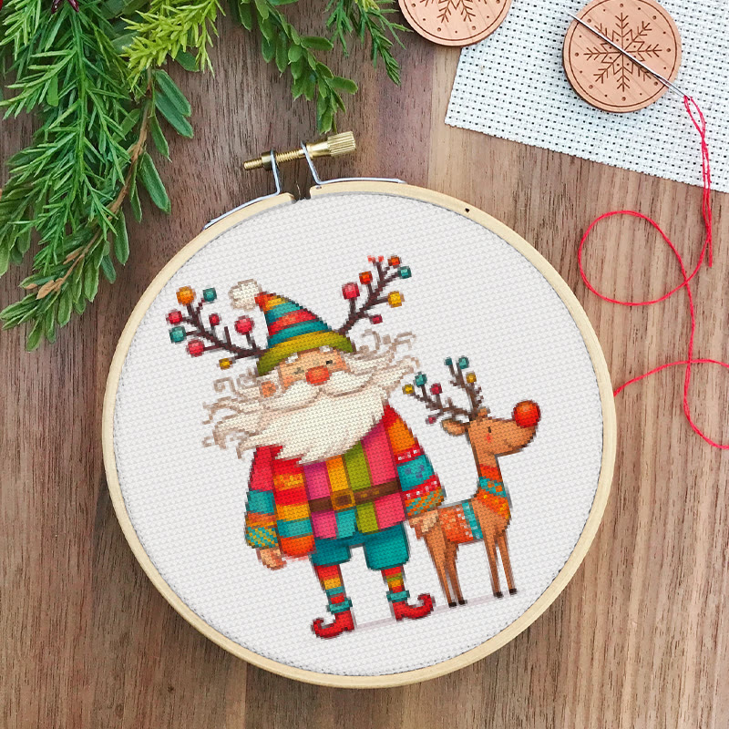  Cross Stitch Kit - Santa Claus And Elk | Christmas Needle Artwork | Christmas Decorative Handicraft - image 7