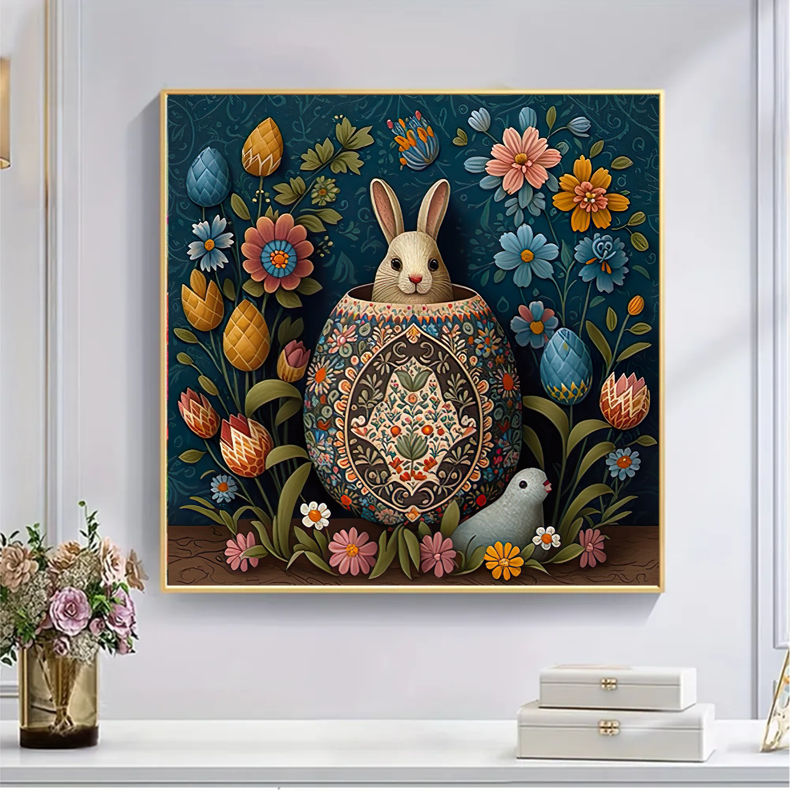 Bunny among Easter eggs - Wooden Jigsaw Puzzle