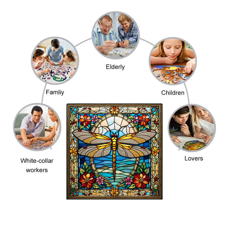 Garden Dragonfly -2 Wooden Jigsaw Puzzle