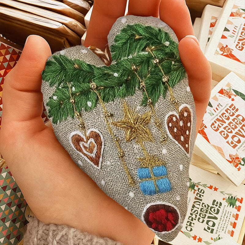 Rubbyoo Heart Embroidery Kit - Christmas Gift | Christmas Heart Stitch | Diy Holiday Collection - image 9