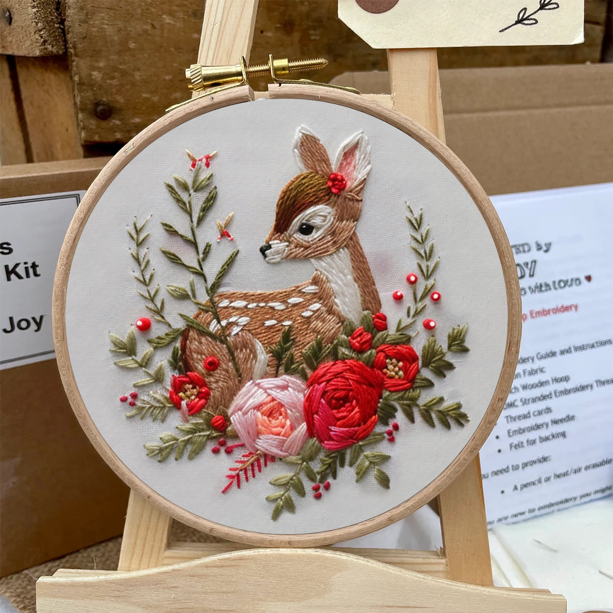 Rubbyoo Embroidery Kit-  Deer With Flowers - image 5