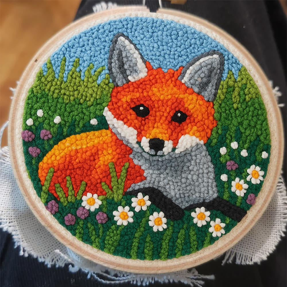 Fox In Meadow Punch Needle Kit - Nature Craft | Perfect For Craft Enthusiasts - image 6